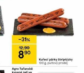 Tesco Kuřecí párky striptýzky nabídka