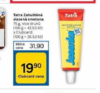 Tesco Tatra zahuštěná slazená smetana nabídka
