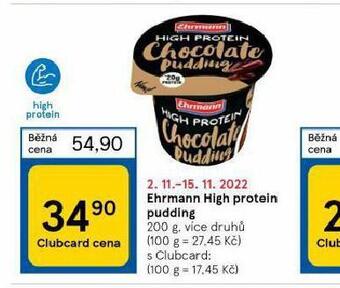 Tesco Ehrmann high protein pudding nabídka