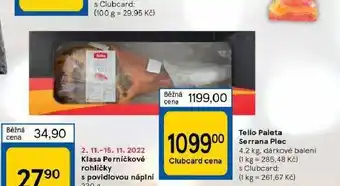 Tesco Tello paleta serra plec nabídka
