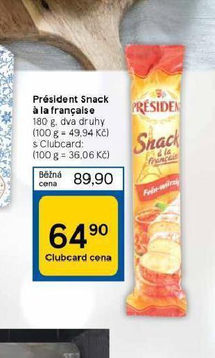 Tesco Président snack á la francaise nabídka
