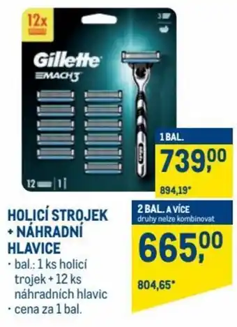 Makro gilette holicí strojek + náhradní hlavice nabídka
