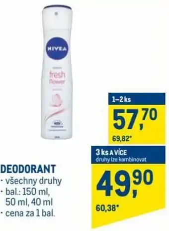Makro nivea deodorant 150ml nabídka