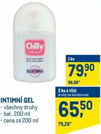 Makro chilly intimní gel 200ml nabídka