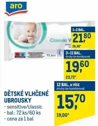 Makro aro dětské vlhčené ubrousky nabídka