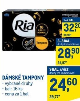 Makro ria dámské tampony nabídka