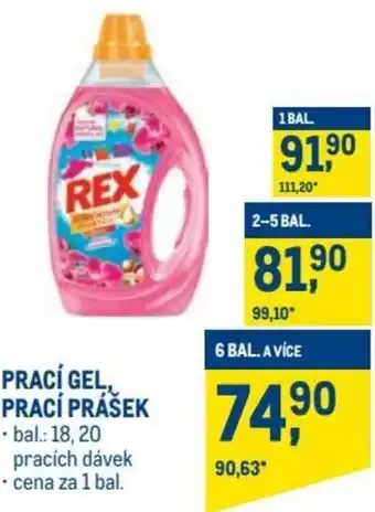 Makro rex prací gel, prací prásek nabídka