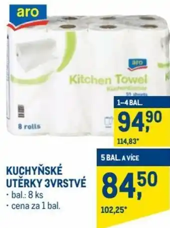 Makro aro kuchyňské utérky 3vrstvé nabídka