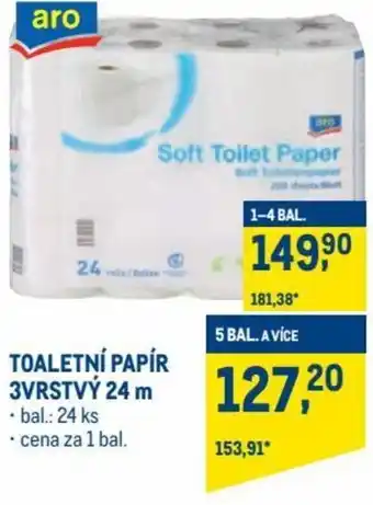 Makro aro toaletní papír 3vrstvý 24m nabídka