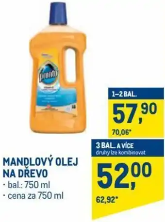 Makro pronto mandlový olej na dřevo 750ml nabídka