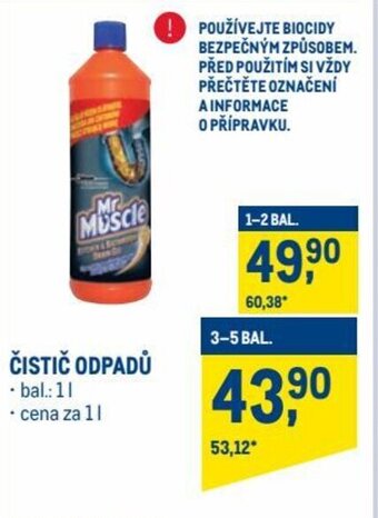 mr. muscle čistič odpadů 1l