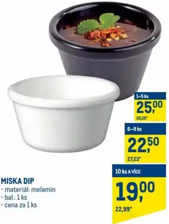 Makro miska dip nabídka