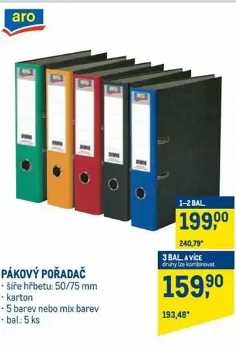 Makro aro pákový pořadač nabídka