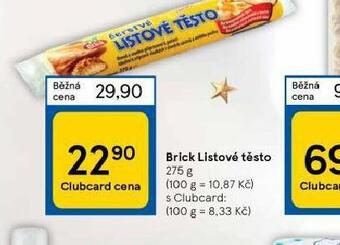 Tesco Brick listové těsto nabídka