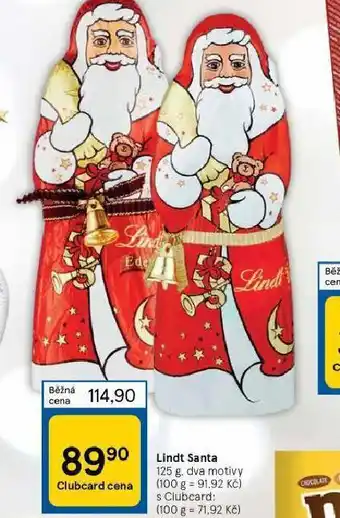 Tesco Lindt santa nabídka