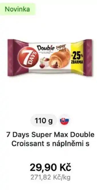 Košík 7 Days Super Max Double Croissant s náplněmi s 110g nabídka