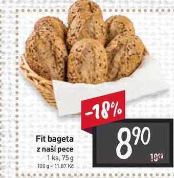 Billa Fit bageta z naší pece 1 ks, 75 g nabídka