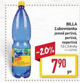 Billa Billa ľubovnianka jemně perlivá, perlivá, neperlivá 1,5l nabídka