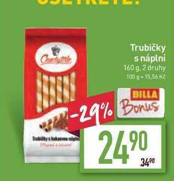 Billa Trubičky s náplní 160 g nabídka