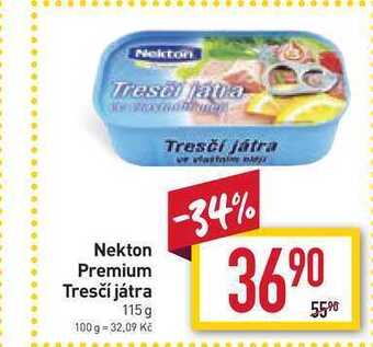 Billa Nekton premium tresčí játra 115 g nabídka