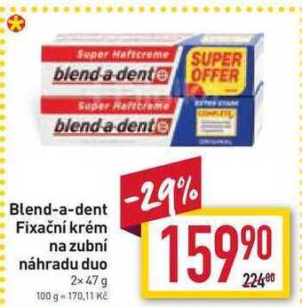 Billa Blend-a-dent fixační krém na zubní náhradu duo 2x 47 g nabídka