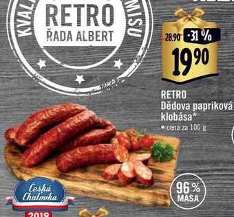 Albert Retro dědova papriková klobása 100 g nabídka