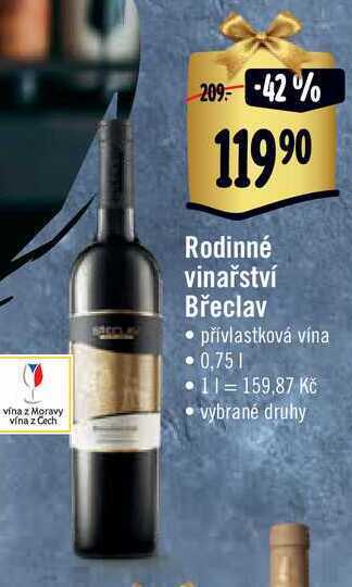 Albert Rodinné vinařství břeclav 0,75 l nabídka