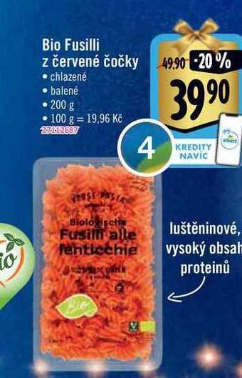 Albert Bio fusilli z červené čočky 200 g nabídka