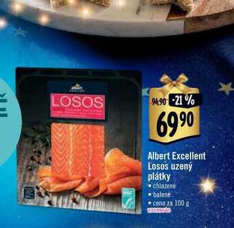 Albert Albert excellent losos uzený plátky 100 g nabídka