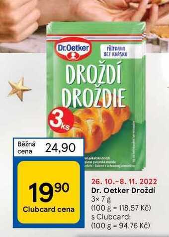 Tesco Dr. oetker droždí 3 x 7 g nabídka