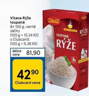 Tesco Vitana rýže loupaná 8 x 100 g nabídka