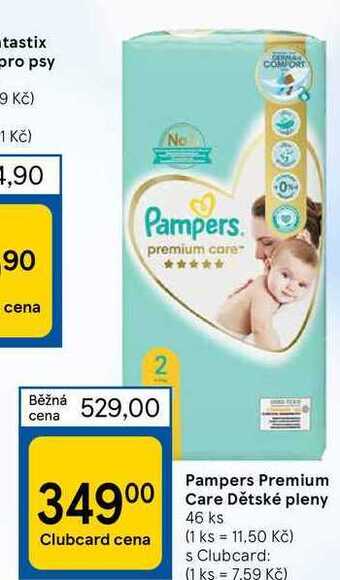 Tesco Pampers premium care dětské pleny 46 ks nabídka