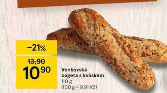 Tesco Venkovská bageta s kváskem 110 g nabídka