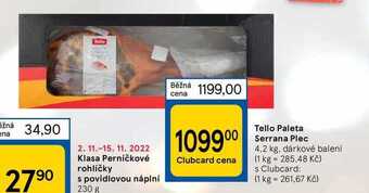 Tesco Tello paleta serrana plec 4.2 kg nabídka