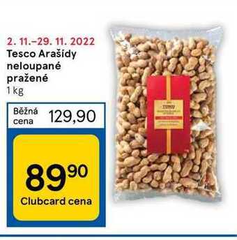 Tesco Tesco arašídy neloupané pražené 1 kg nabídka