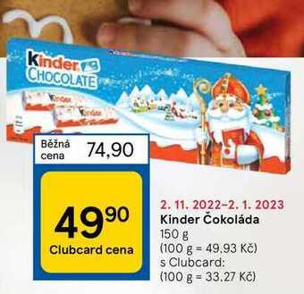 Tesco Kinder čokoláda 150 g nabídka