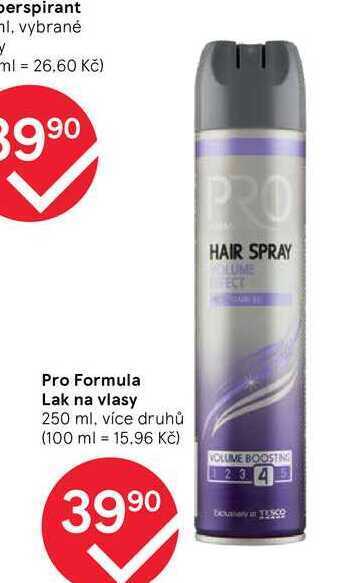 Tesco Pro formula lak na vlasy 250 ml nabídka