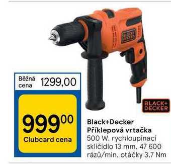 Tesco Black+decker příklepová vrtačka 500 w nabídka