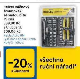 Tesco Reikel ráčnový šroubovák se sadou bitů 75 dílů nabídka