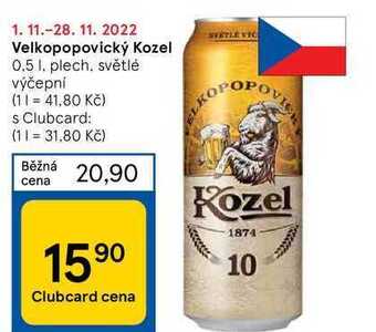 Tesco Velkopopovický kozel 0,5 l nabídka