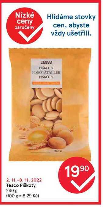 Tesco Tesco piškoty 240 g nabídka