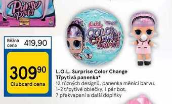 Tesco L.o.l. surprise color change třpytivá panenka nabídka