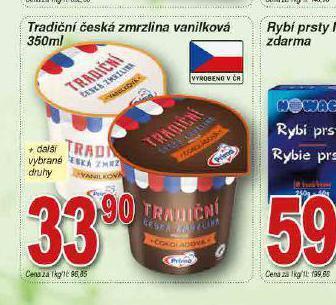 Lidl Tradiční česká zmrzlina vanilková nabídka