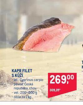 Makro Kapr filet s kůží nabídka
