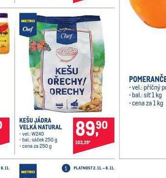 Makro Kešu jádra velká natural nabídka
