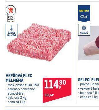 Makro Vepřová plec mělněná nabídka
