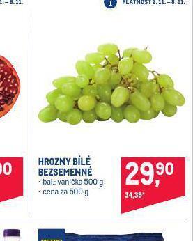 Makro Hrozny bílé bezsemenné nabídka