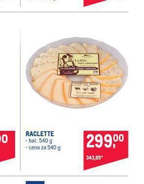 Makro Raclette nabídka