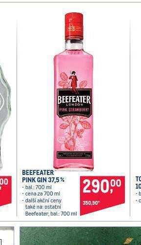 Makro Beefeater pink gin 37,5% nabídka