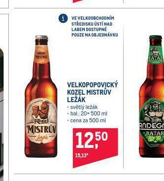 Makro Velkopopovický kozel mistrův ležák nabídka